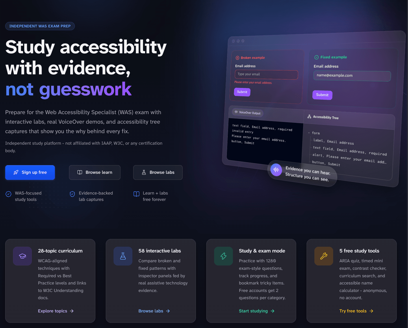 Freelance Accessibility Exam Platform